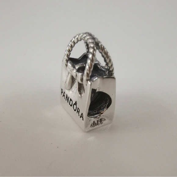 Pandora Silver Charm with silver  Bow - Picture 2 of 3